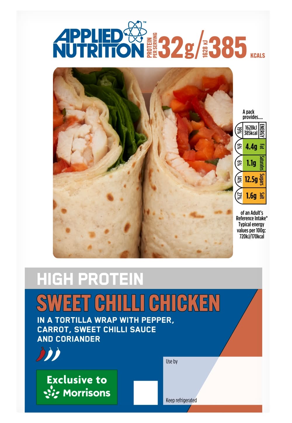 Applied Nutrition Sweet Chilli Chicken Wrap 226g