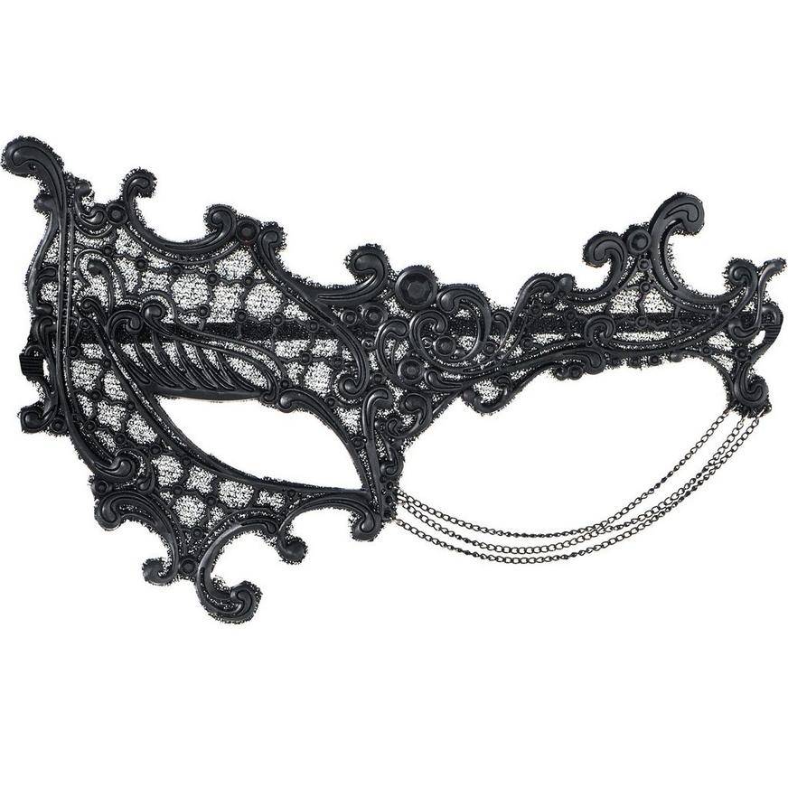 Party City Adult Scroll Fantasy Mask (Female/Black)