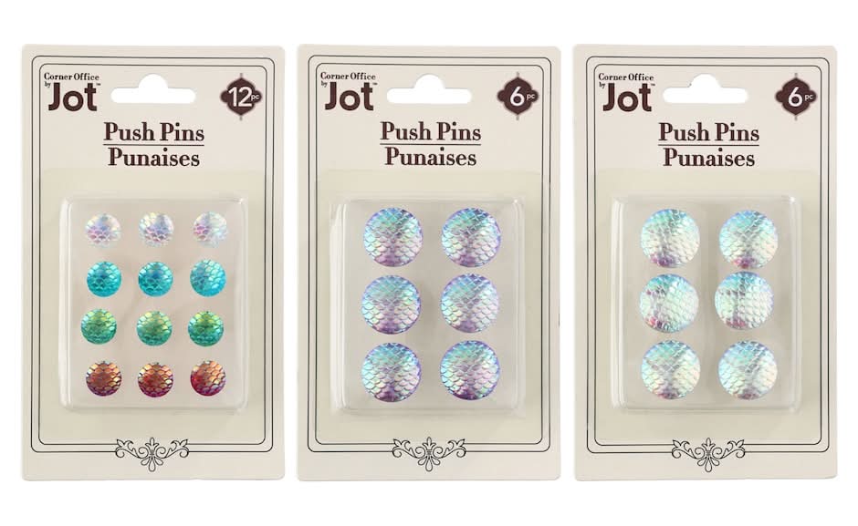 Jot Mermaid Push Pin Pack, Assorted Colors