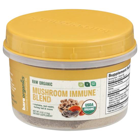 Bare Organics Organic Mushroom Immune Blend Powder (4 oz)