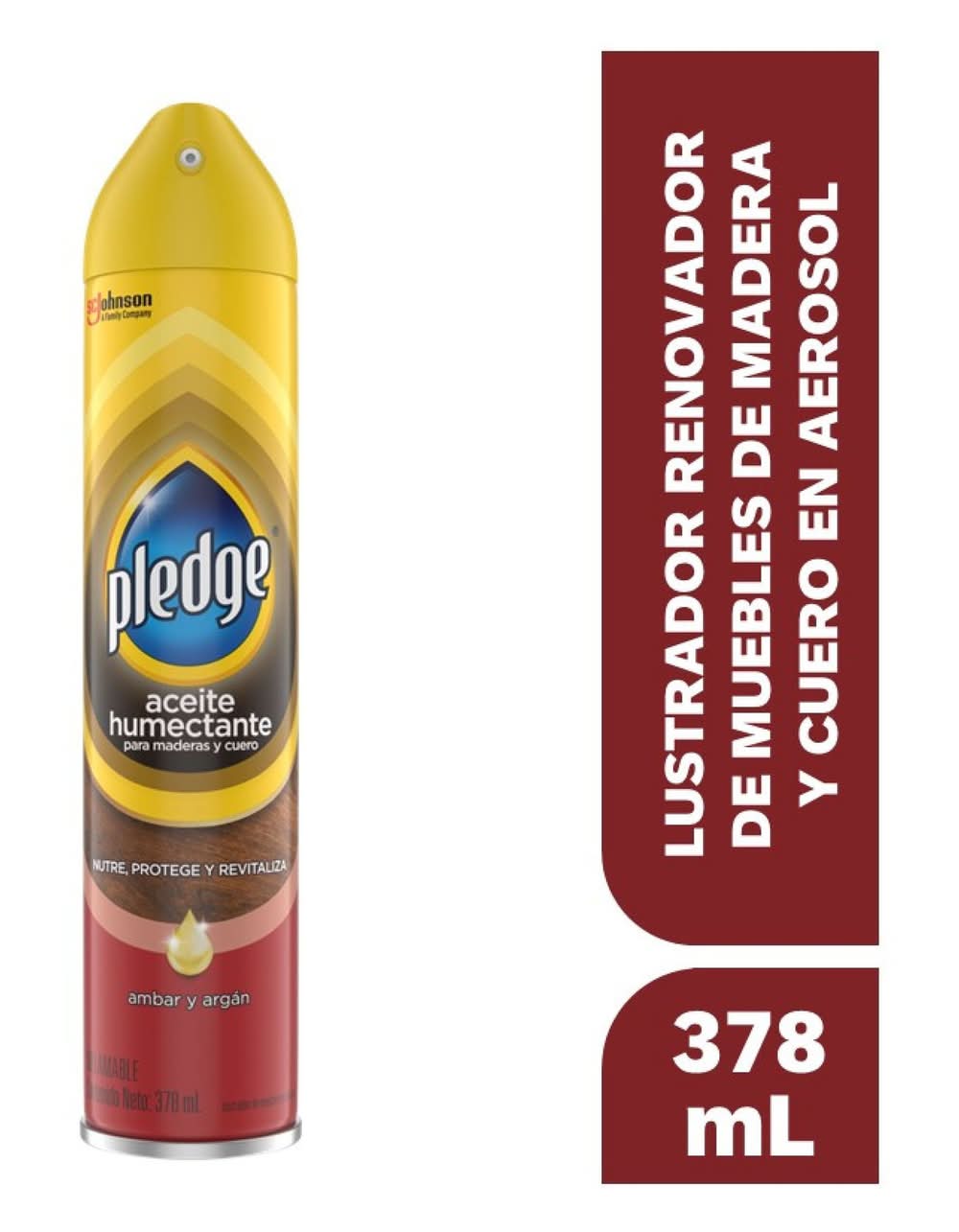 Pledge · Lustrador renovador de muebles de madera y cuero en aerosol (378 ml)