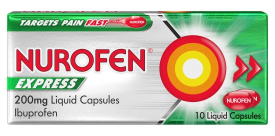 Nurofen Express Pain Relief 200mg Liquid Capsules (10 pack)
