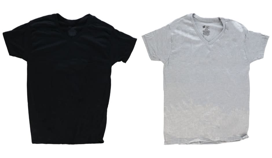 Hanes Dyed V Neck T-Shirts, Men, M, Black-Gray (2 ct)