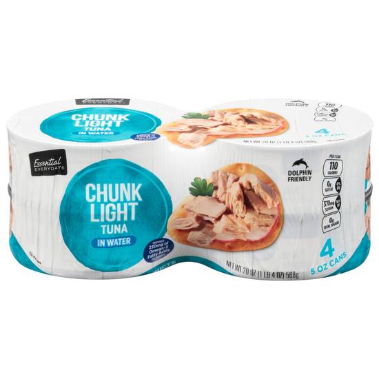 Essential Everyday Chunk Light Tuna in Water (4 ct)