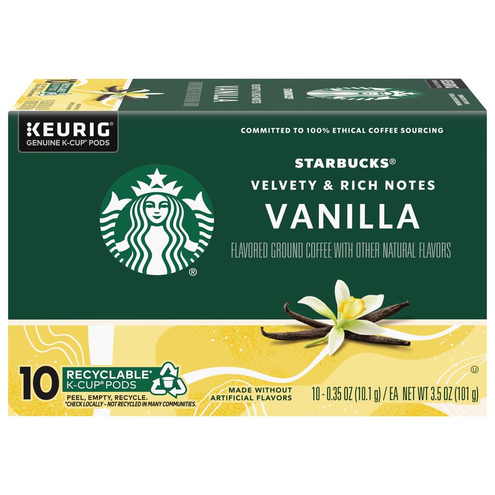 Starbucks Vanilla Flavored Ground Coffee K-Cup Pods (3.5 oz)