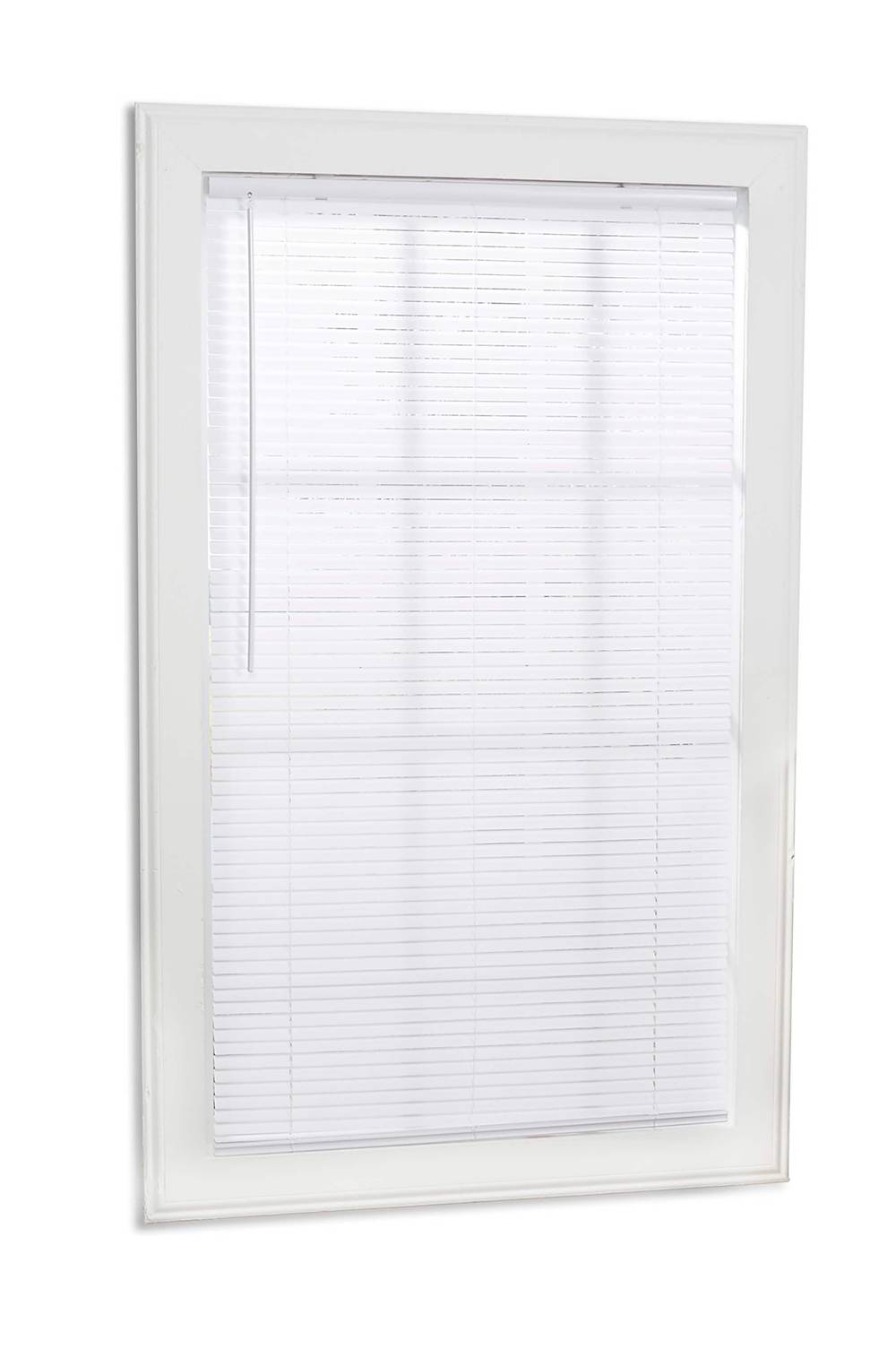 Project Source Light Filtering 1-in Slat Width 30-in x 64-in Cordless White Vinyl Light Filtering Mini-blinds | 42829