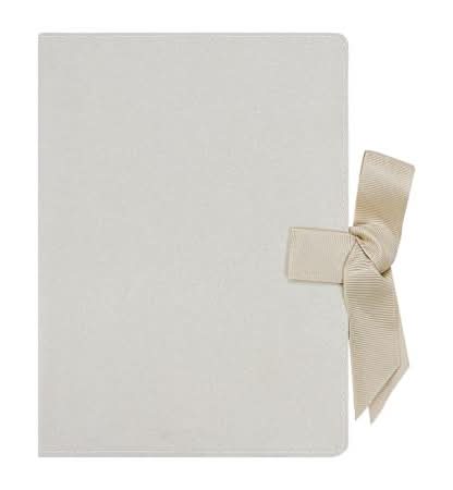 Velvet Journal With Bow Beige