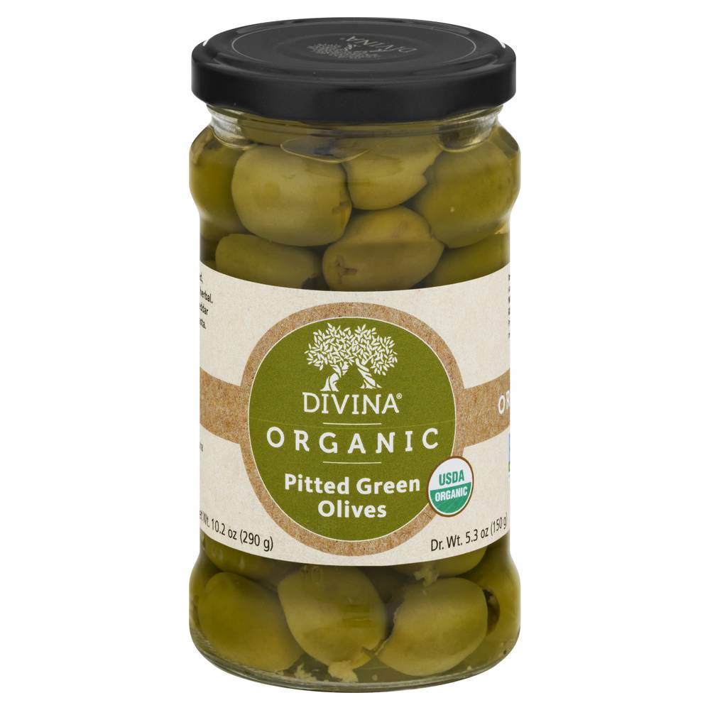 Divina Organic Pitted Green Olives (10.2 oz)