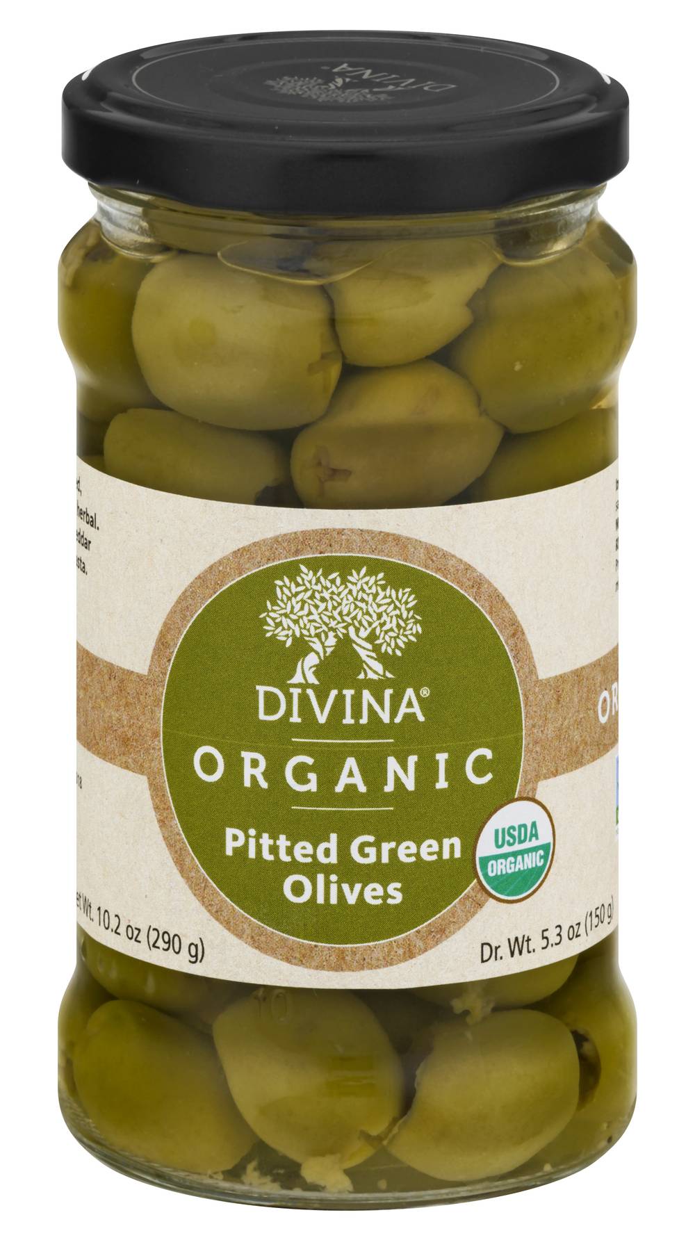 Divina Organic Pitted Green Olives (10.2 oz)