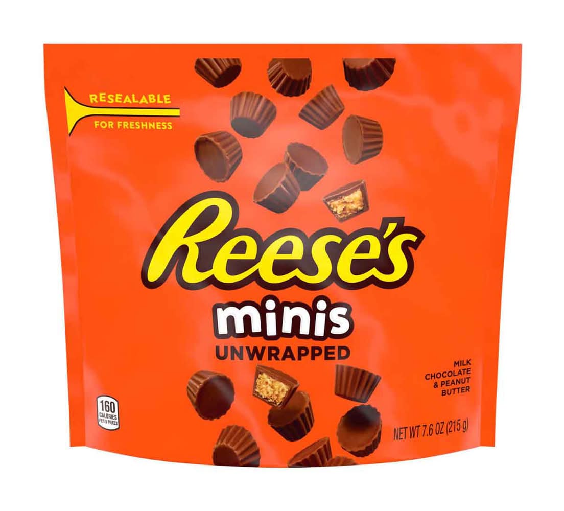 Reese'S Minis Unwrapped Milk Chocolate And Peanut Butter Cups Candy 7.6 Oz