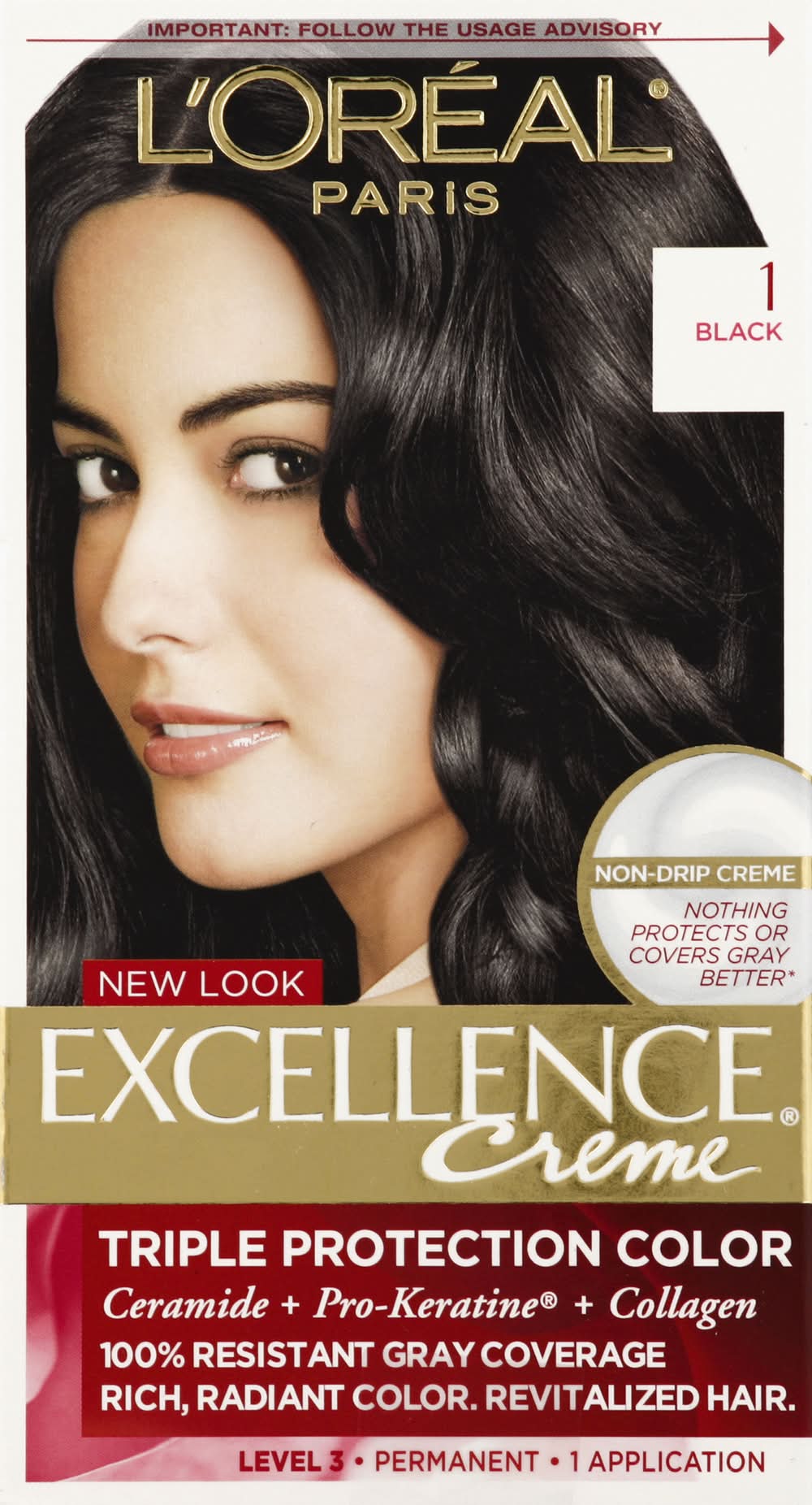 Excellence Black Permanent Haircolor 1 (9.2 oz)