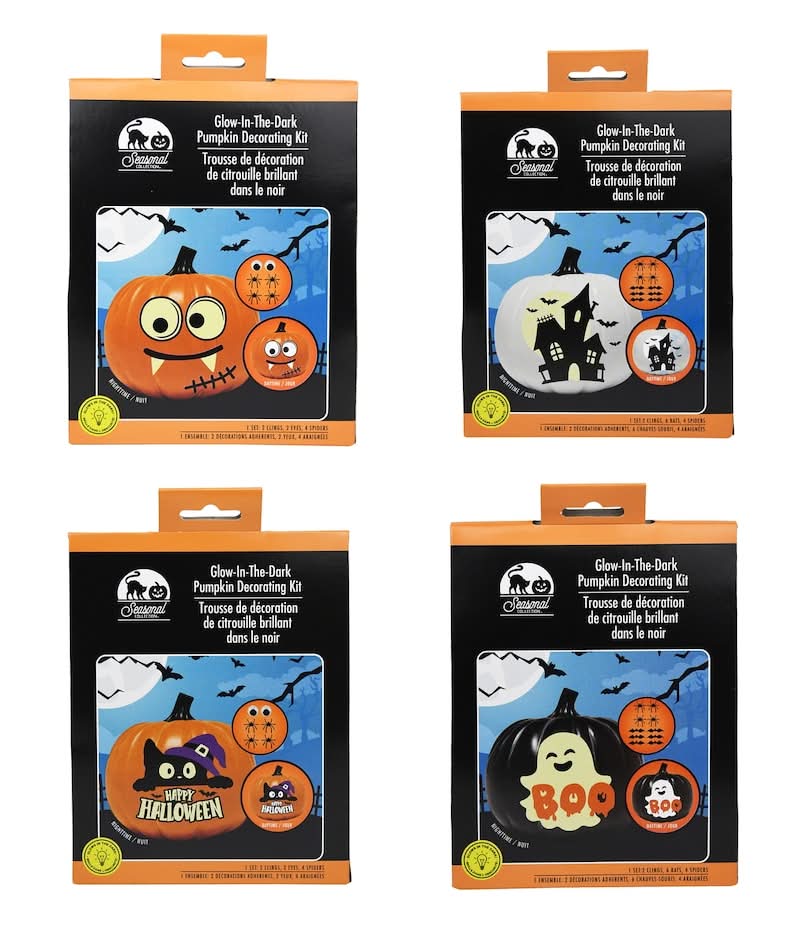 Greenbrier International Glow in the Dark Pumpkin Decorating Kit Variety pack (3 pack)
