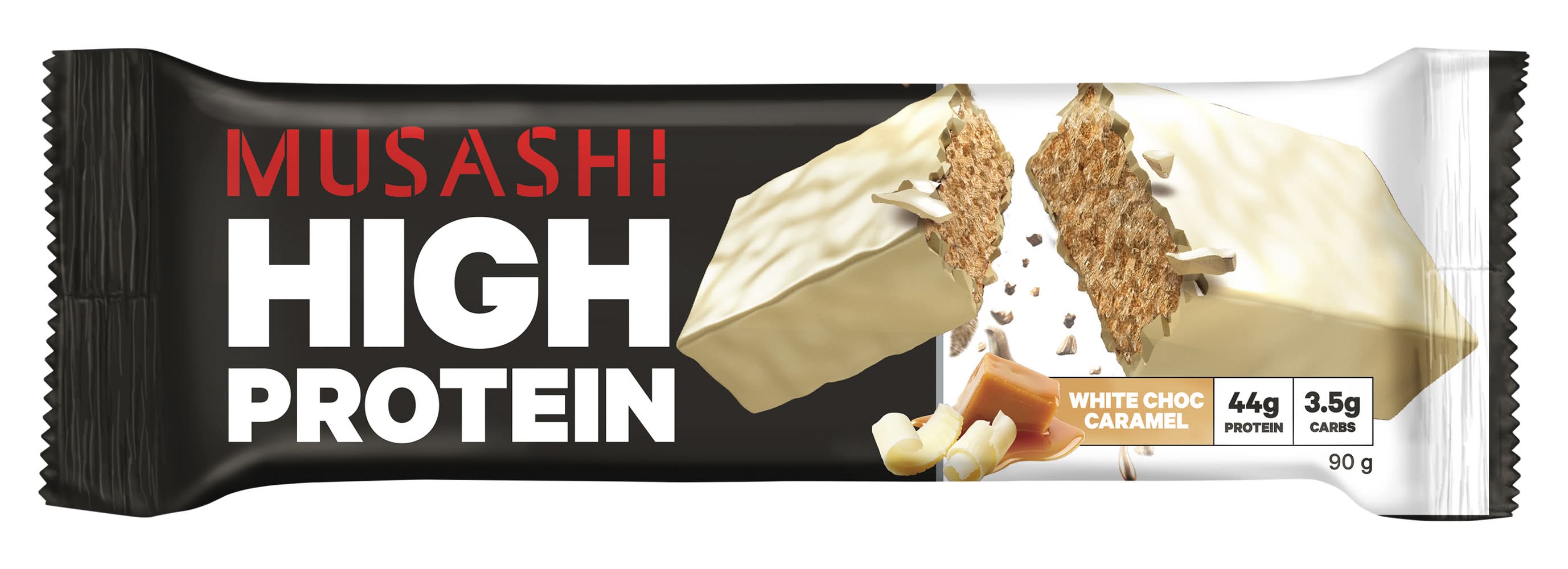 Musashi High Protein Bar, White Choc Caramel (90g)