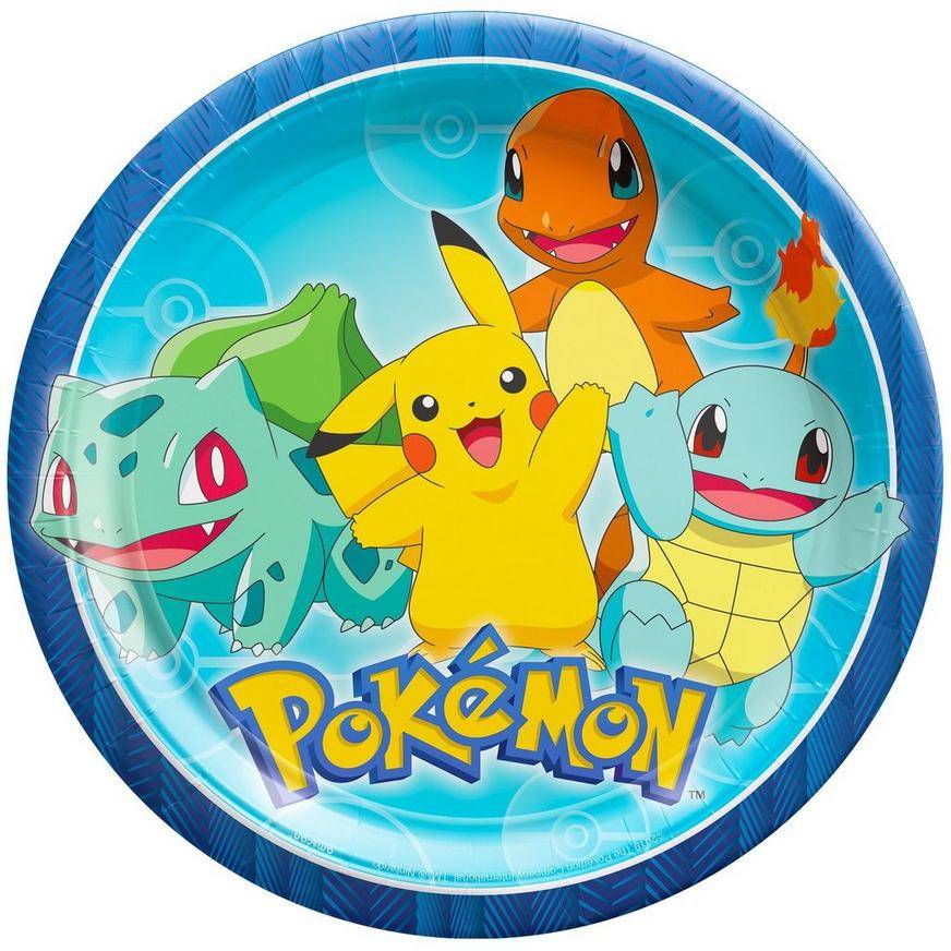 Party City Classic Pokemon Lunch Plates (9in /multi)