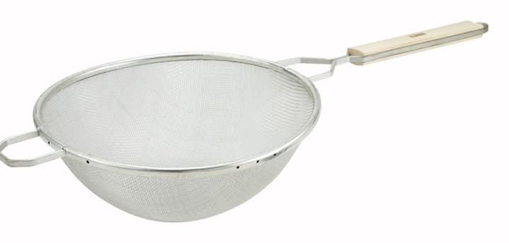Adcraft Tinned Steel Single Mesh Strainer, 10 in, Silver