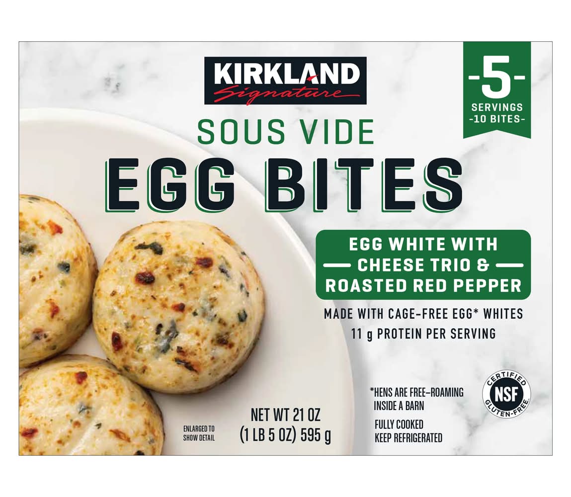 Kirkland Signature Cheese Trio & Roasted Red Peppers Sous Vide Egg Bites (21 oz)