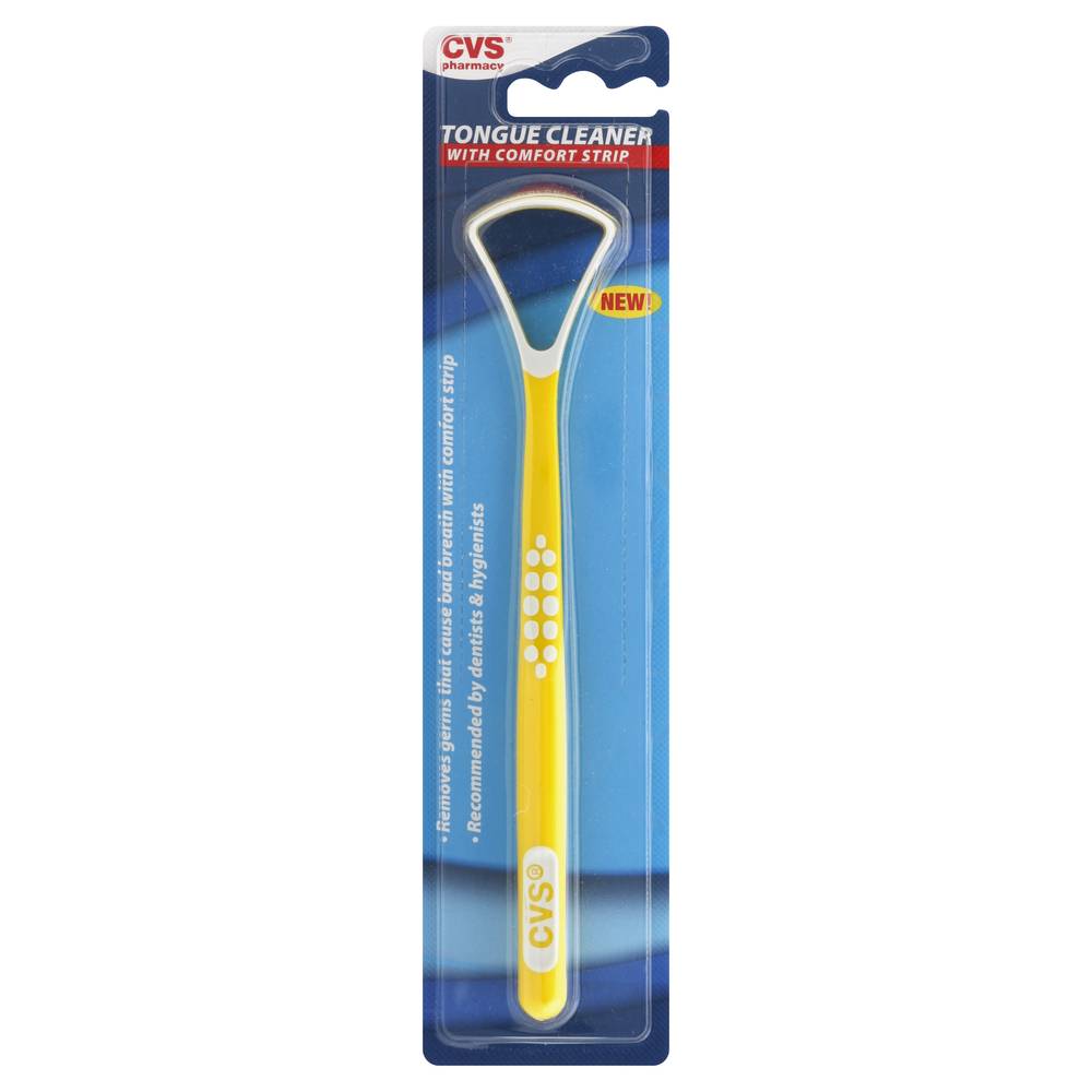 CVS Pharmacy Tongue Cleaner With Comfort Strip, Yellow