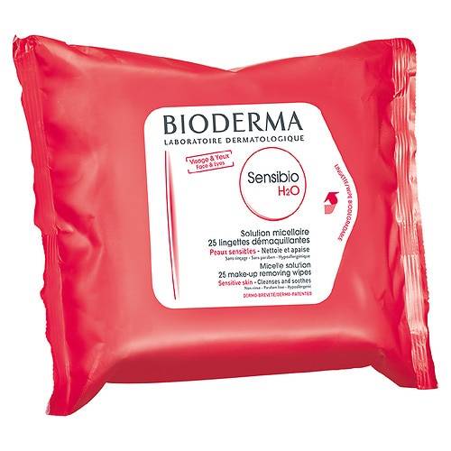 BIODERMA Sensibio H2O Cleansing and Makeup Remover Wipes for Sensitive Skin - 25.0 ea