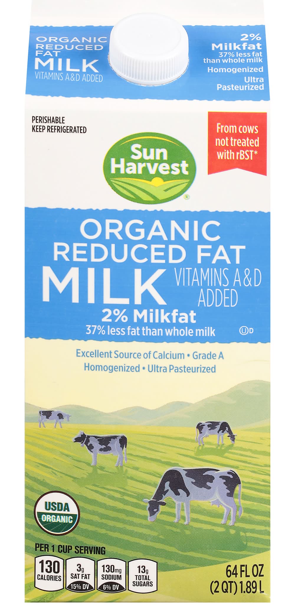 Sun Harvest Organic Reduced Fat Milk (64 fl oz)