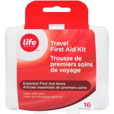 Life brand trousse de premiers secours de voyage - travel first aid kit (16 unités)