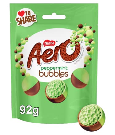 Aero Peppermint, Bubbles Chocolate Sharing Bag (92g)