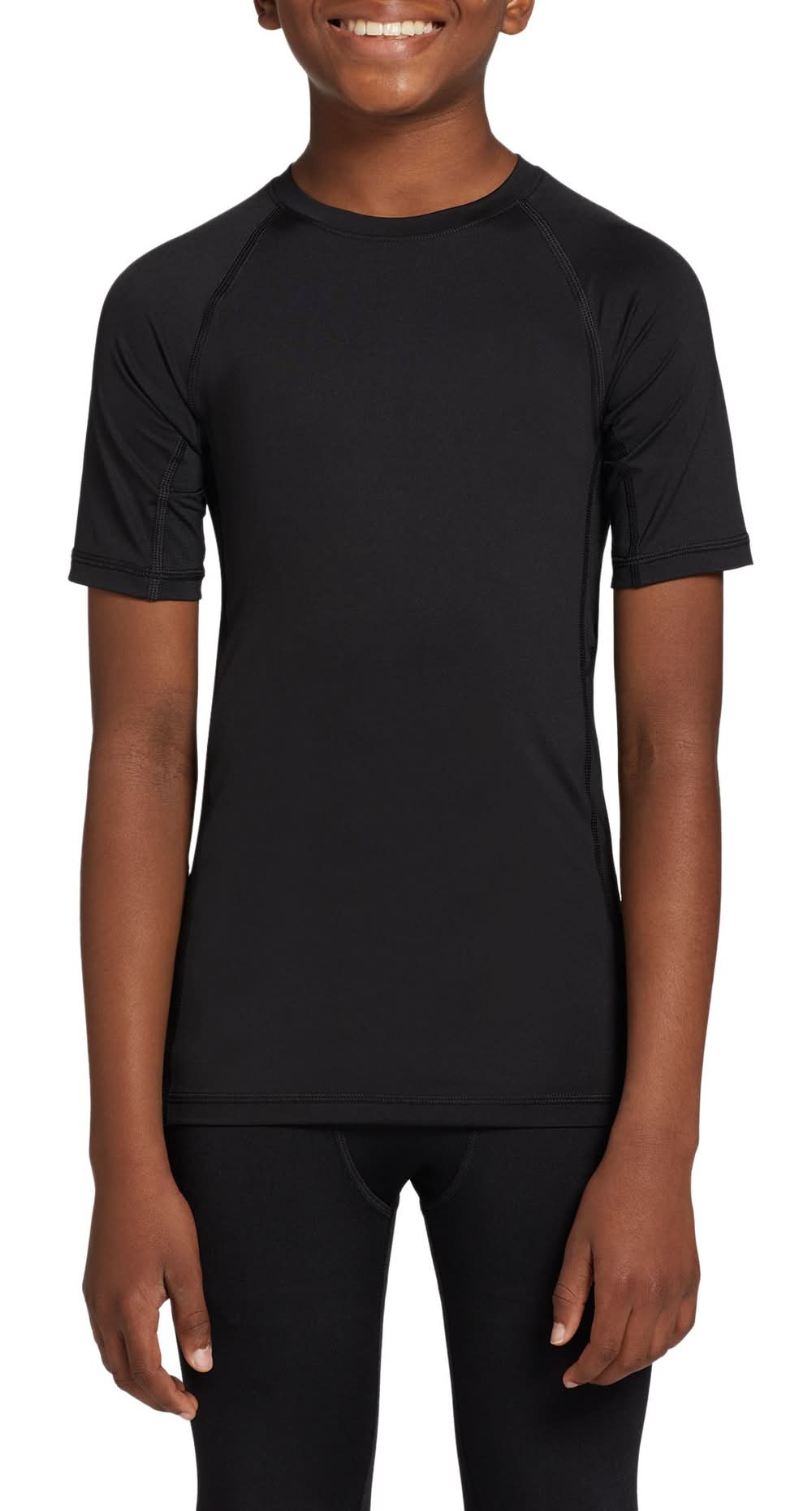 DSG Youth Short Sleeve Compression T-Shirt (Pure Black, M)