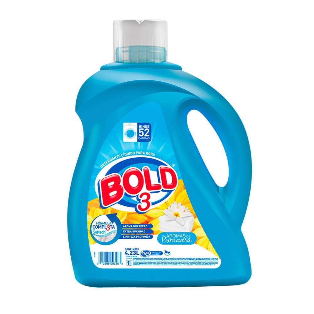 Bold 3 detergente líquido aromas de primavera (4.23 l)