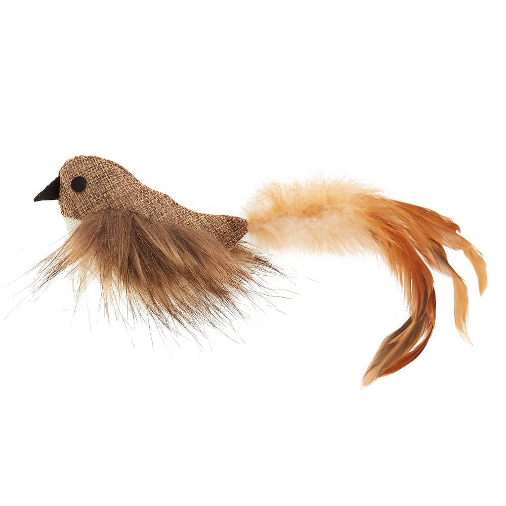 Whisker City Chirping Bird Cat Toy (color: brown)