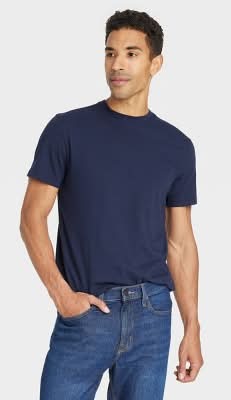 Goodfellow & Co. Every Wear Short Sleeve T-Shirt, L, Xavier Navy