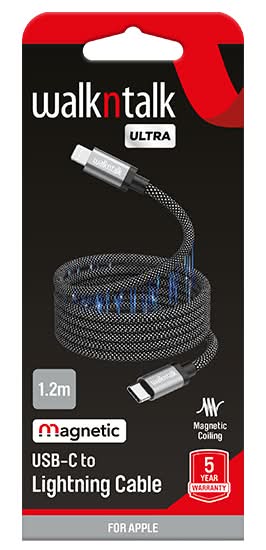 Walkntalk Ultra Mag Usb-C To Lightning Cable 1.2M