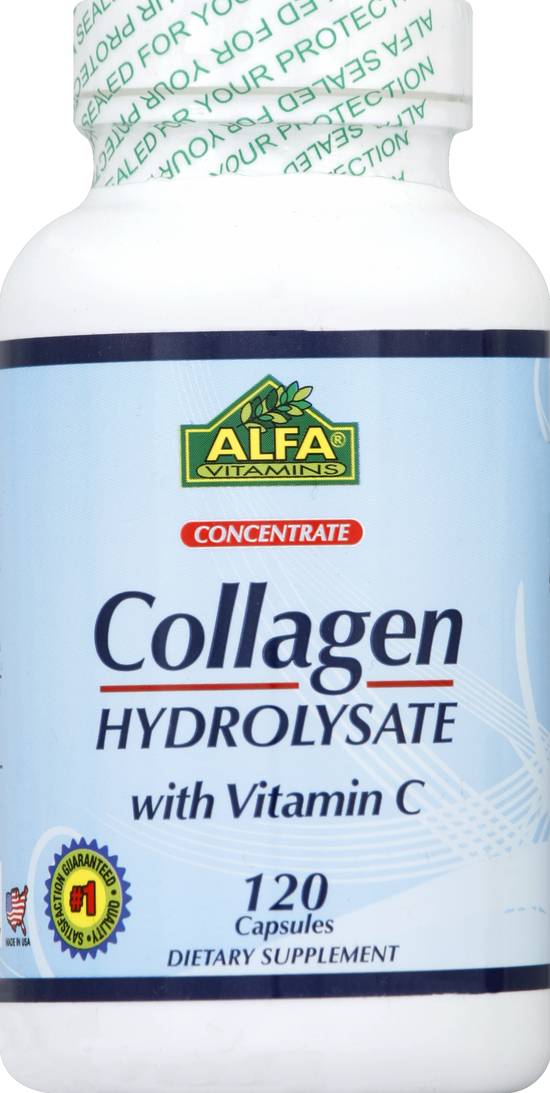 Alfa Vitamins Collagen Hydrolysate With Vitamin C Capsules (120 ct)