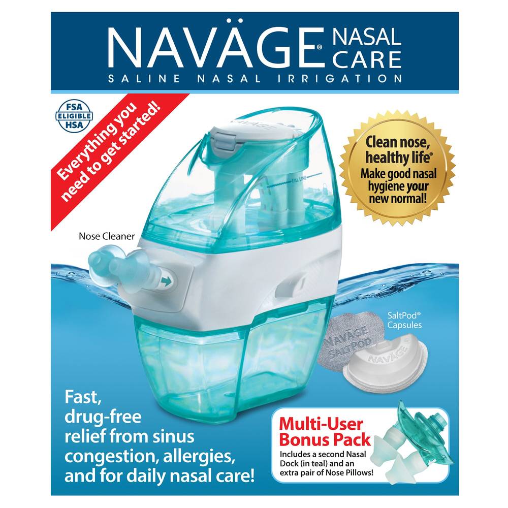 Navage Saline Nasal Care Irrigation Kit Multi-User Bonus pack