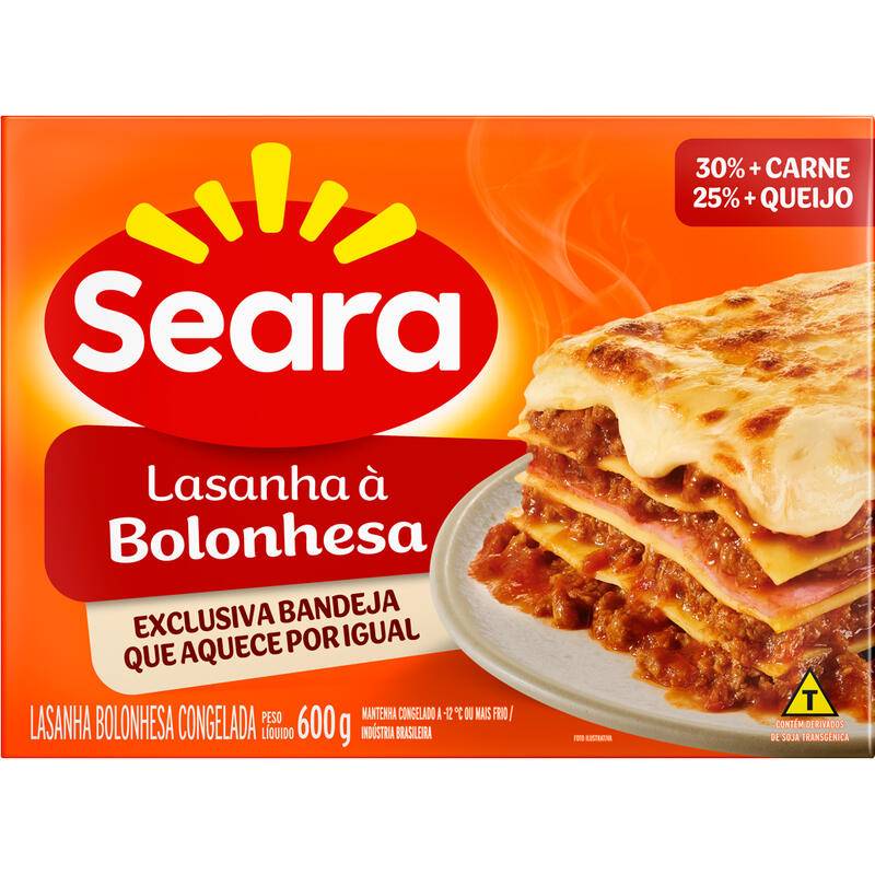 Seara lasanha à bolonhesa congelada (600 g)