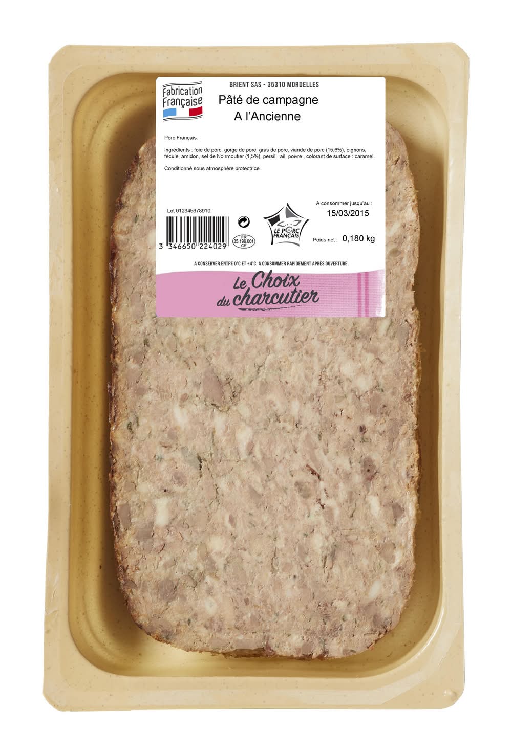 Le Choix du charcutier - Pâté de campagne à l'ancienne (180g)