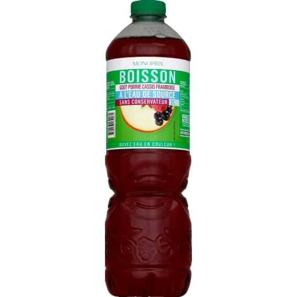 Monoprix Boisson Goût Pomme Cassis Framboise À L'Eau De Source La Bouteille De 2 L