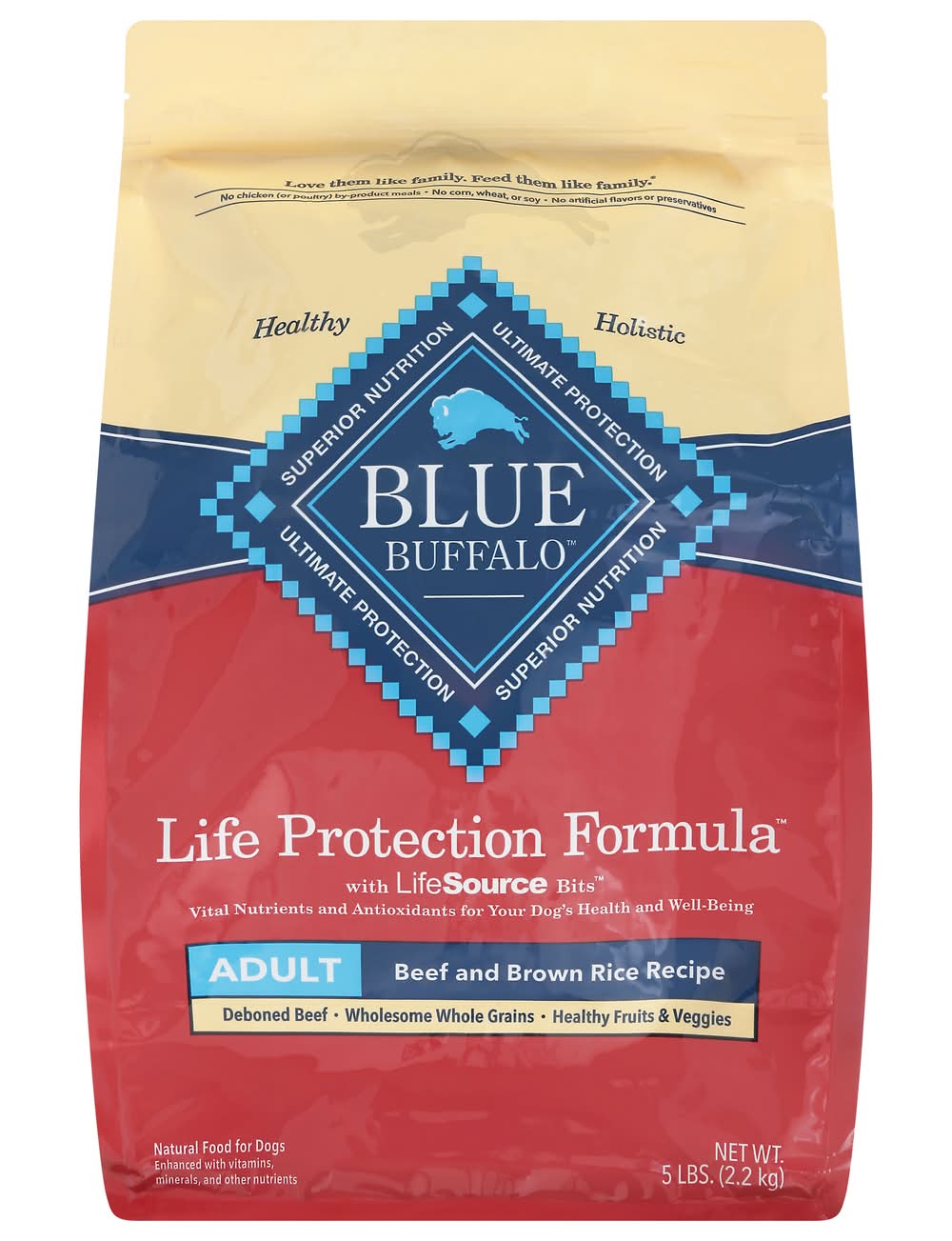 Blue Buffalo Life Protection Formula Natural Food For Dogs, Beef and Brown Rice, Adult (5 lbs)