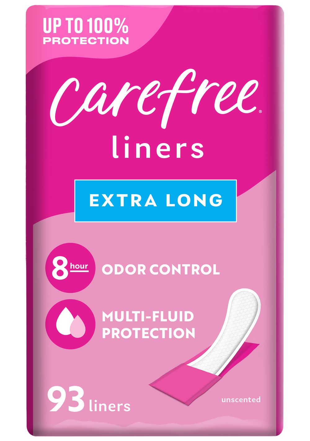 Carefree Acti-Fresh Extra Long Unscented Daily Liners (7.2 oz)