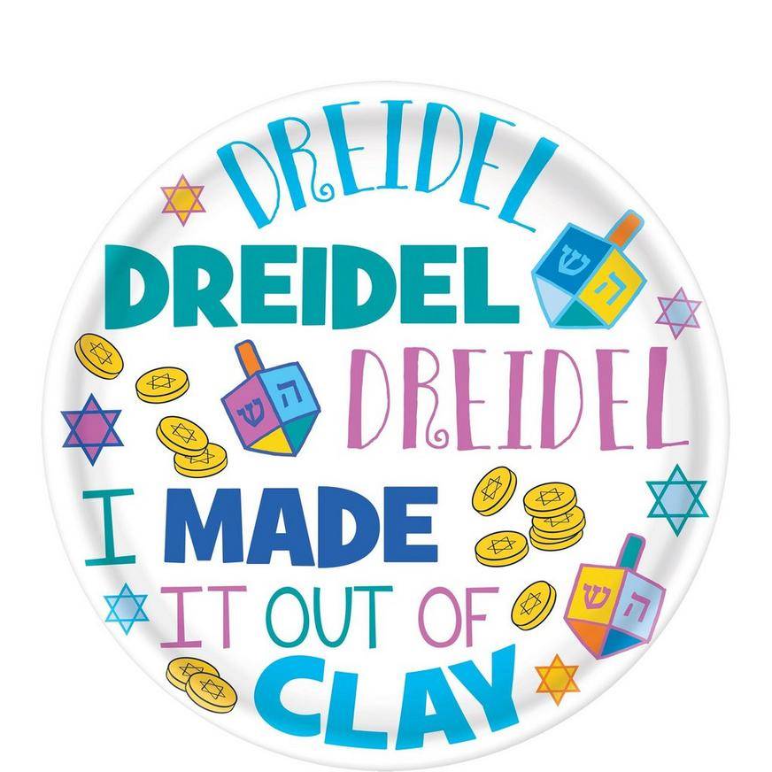 Dreidel Dreidel Dreidel Plastic Lunch Plate