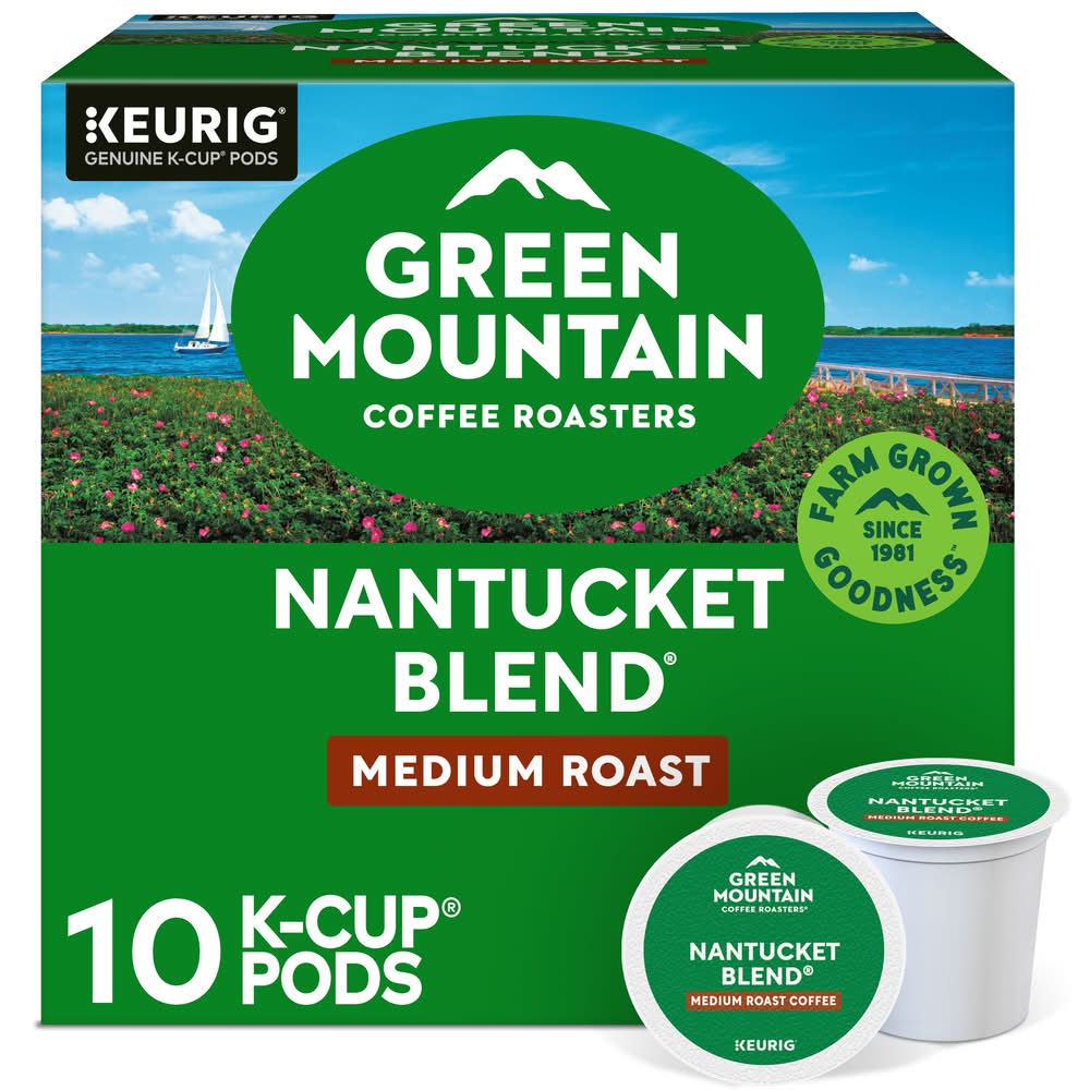 Green Mountain Coffee Roasters Medium Roast Single-Serve K-Cup Pods, Nantucket Blend (10 ct)