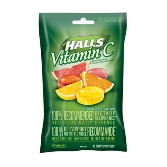 Halls Vitamin C Citrus Drops (30 units)