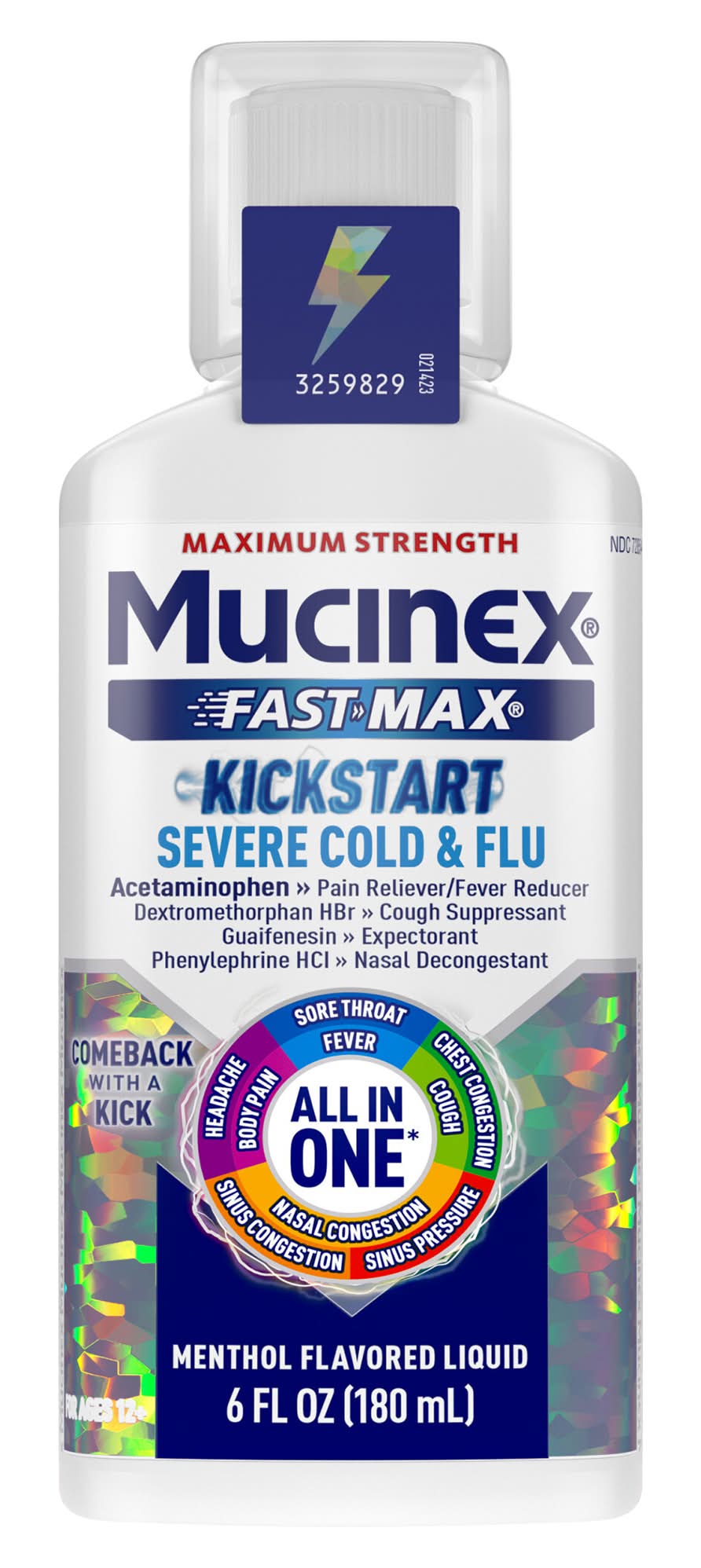 Mucinex All in One Fast-Max Liquid, Menthol (6 fl oz)
