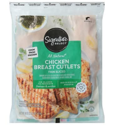 Signature Select All Natural Thin Sliced Chicken Breast Cutlets (40 oz)