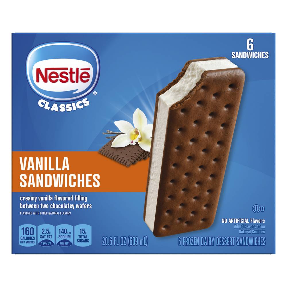 Nestlé Vanilla Ice Cream Sandwiches (6 ct)