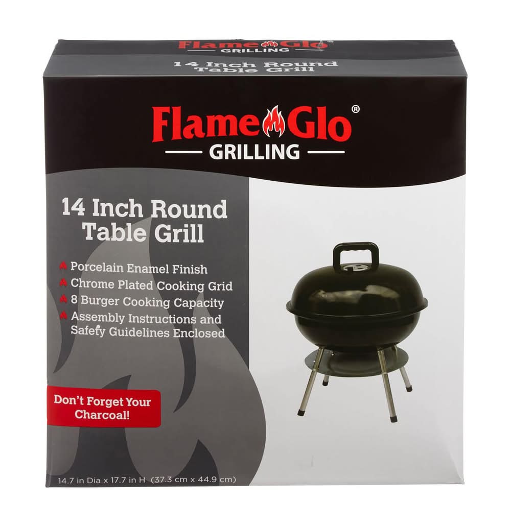 Flame Glo Grilling Round Table Grill 14 In
