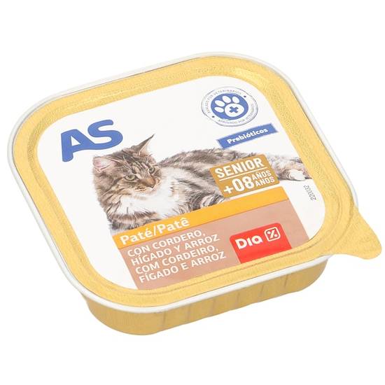 Alimento para gatos con cordero e hígado As tarrina 100 g