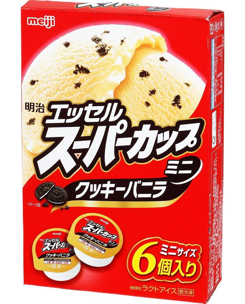 明治 エッセル スーパーカップ ラクトアイス - クッキーバニラ, ミニ (80mL x 6)