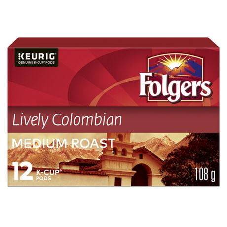 Folgers Lively Colombian K-Cup Coffee Pods (108 g, 12 ct)