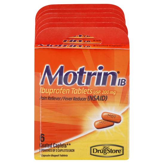 Motrin Ib Ibuprofen Pain Reliever Caplets 200 mg