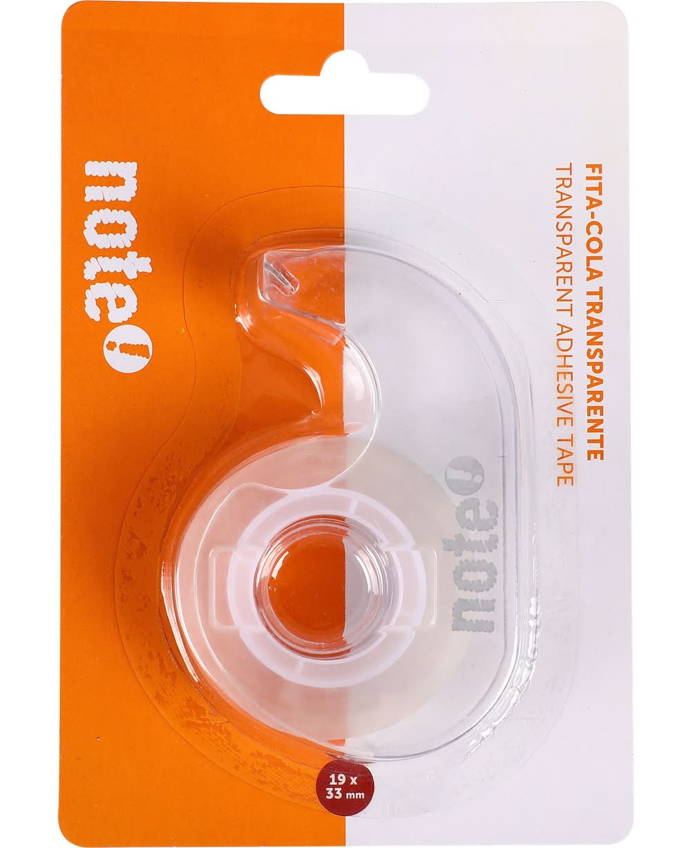Fita Cola Transparente 19 x 33m com Dispensador Note!