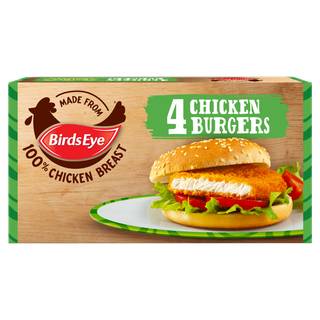 Birds Eye 4 Chicken Burgers with Golden Wholegrain 200g